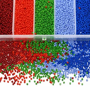 Set di perline di vetro fai-da-te in 5 colori vivaci con scatola organizer
