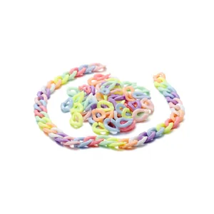 Acrylic Macaron Color Open Links Curb Chain Buckles DIY Jewelry Accessories For Necklace Mask Phone Strap Bag Chain Women