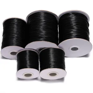 Black Waxed Cord Synthetic Leather String Korean Style Handmade DIY Jewelry Finding For Necklace Bracelet Craft Supplies