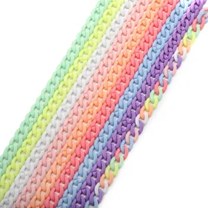 DIY macaron color acrylic curb chain links for jewelry making and accessories