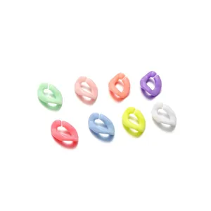 Colorful macaron acrylic chain links in matte finish for DIY jewelry and accessories