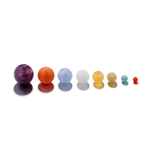 Colorful synthetic jade round beads for DIY jewelry with through holes in eight various sizes