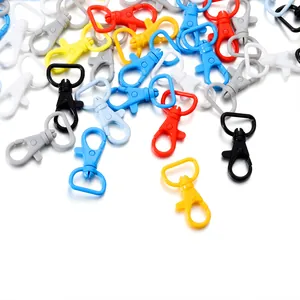 Plastic Swivel Lobster Clasp Candy Colors Rotatable Trigger Snap Hook For Keychain DIY Jewelry Making Craft Accessories Handmade Bag Findings