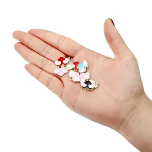 Colorful heart wings alloy pendants set for DIY jewelry making in multiple finishes