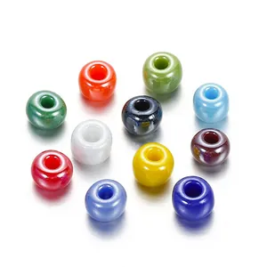 Perline colorate in vetro 3-4mm con finitura lucida per bracciali e gioielli fai da te