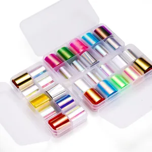 Juego de tres cajas de rollos de láminas holográficas Aurora en 30 colores vibrantes
