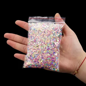 Paillettes colorate a forma di stella per nail art e fai da te in busta trasparente