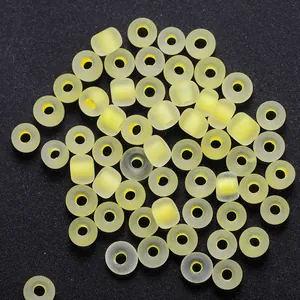 Cuentas luminosas amarillo claro mate 3mm para manualidades de joyería