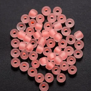 Macro de cuentas redondas esmeriladas rosas de 3mm para joyería DIY y artesanía