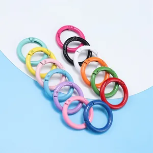 Mousquetons ronds colorés en alliage de zinc pour porte-clés et accessoires DIY
