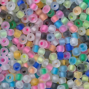 Macro de cuentas de colores esmeriladas de 3mm para joyería DIY con acabado mate