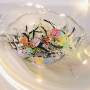 Pendentifs Mini Bouteille à Souhaits en Verre Pâte Polymère Fruits Fleurs Accessoires de Bijoux DIY Pour Boucles d'Oreilles Colliers