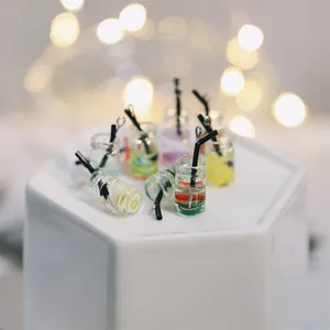 Mini bouteilles de vœux avec tranches de fruits pour bijoux DIY et pendentifs de portable