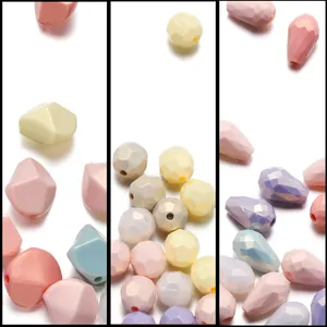 Perles Mobiles Facettées en Acrylique Couleurs Bonbon Irrégulières Rondes Goutte Couleurs Macaron pour Création de Bijoux DIY Bracelet Collier