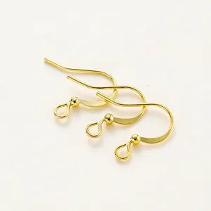 Ganchos para Orejas de Cobre Chapados en Oro de 14K 18K Con Bola Y Lazo Para La Fabricación De Joyas DIY Accesorios