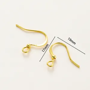 Ganchos de cobre bañados en oro de 18K para bisutería DIY tamaño 17mm x 19mm