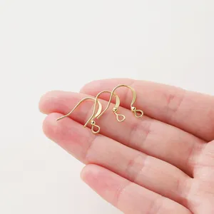 Ganchos para pendientes de cobre chapados en oro de 18K para joyería artesanal DIY