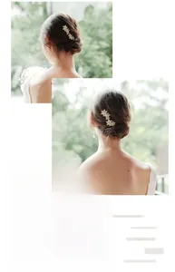 Détails d'épingles à cheveux de mariée avec fleurs en cristal pour coiffures de mariage