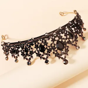 Baroque Vintage Alloy Rhinestone Crown Tiara For Wedding Party Photography Women Elegant Bridal Hair Accessories Gift
