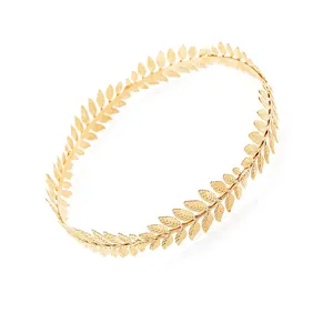Baroque style gold olive leaf crown headband for wedding bridal hair accessories