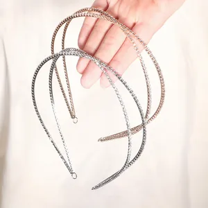 Elegant Rhinestone Criss Cross Headband For Women Gold Silver Double Layer Hair Hoop Wedding Party Minimalist Jewelry