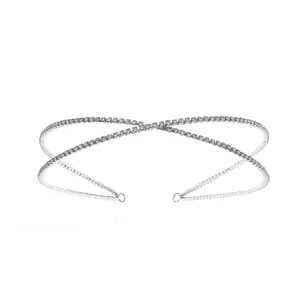 Silver criss-cross headband with shimmering rhinestones for bridal wedding hair styling