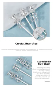 Close-up of silver-toned MRS and MISS hair clips with shimmering white rhinestones