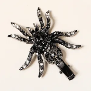 Spider hair clip with sparkling rhinestones for Halloween party and festive occasions