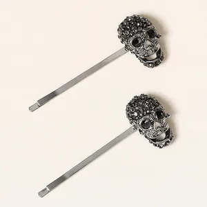 Juego Pinzas Cabello Cala Gótica Aleación Bronce Cañón Strass Horquilla Para Halloween Fiesta Mascarada Mujer Niñas Accesorios Cabello