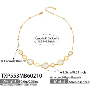 Halskette aus goldfarbenem Edelstahl mit ovalem Katzenaugenstein und Gliederkette