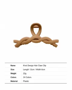 Detailed size specifications of the 12cm minimalist khaki plastic hair claw clip
