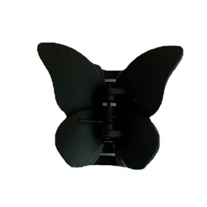 Matte schwarze Schmetterling Haarklammer mit starker Feder für elegantes Damen Hairstyling