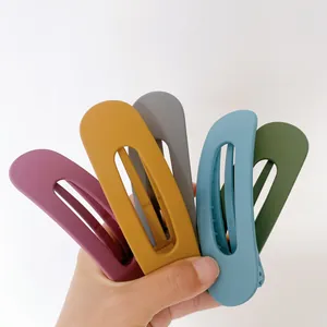Set di 5 grandi fermagli per capelli a goccia con finitura opaca in vari colori