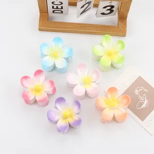 Gradient Blume Haarkralle Süß Matt Kunststoff Haarklammer Für Damen Hinterkopf Pferdeschwanz Haarschmuck Mode Kopfschmuck
