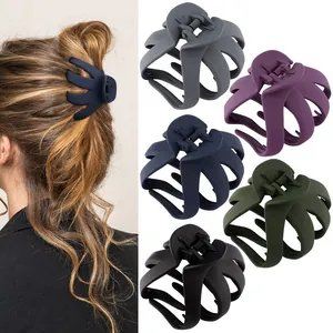 5-pack matte large octopus hair claws for women in diverse dark colors and sleek PC finish