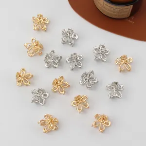 Mini pinzas para el cabello de flor en aleación oro y plata para estilo elegante