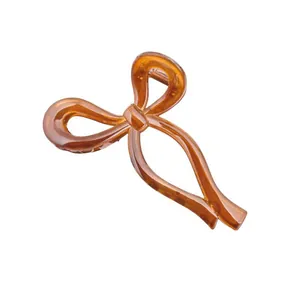 Eleganter 13cm Bernstein-Schmetterlings-Haarclip mit glänzendem Finish für Damen