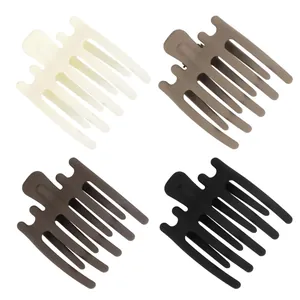 Grande Pince à Cheveux en Plastique Mat et Brillant Pour Femmes Cinq Dents Antidérapante Maintien Fort Accessoires Pour Cheveux
