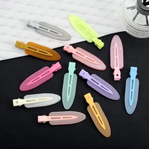 Pinces à Cheveux Bec de Canard en Acrylique Givré pour Femmes Barrettes de Maquillage Mat Sans Couture Accessoires de Coiffure en Résine