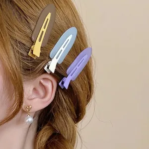 Lot de 3 pinces à cheveux en acrylique mat aux couleurs jaune, bleu et lilas pour coiffure