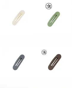 Détails de grandes pinces à cheveux mates en crème, vert, bleu et marron, tailles 8cm et 3,2cm