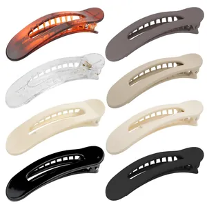 Lot de 8 grandes barrettes banane aux finitions mates et brillantes pour cheveux