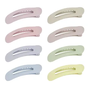 Lot de 8 grandes pinces à cheveux mates macaron avec design creux en forme de larme