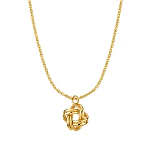 Collier pendentif fleur nœud tourbillon doré style vintage français chaîne de clavicule élégante