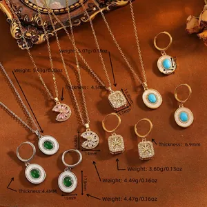 Gedetailleerd overzicht van roestvrijstalen sieraden met gewichts- en afmetingsgegevens