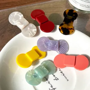 Sweet acetic acid bow hairpins in various marble patterns and solid colors set