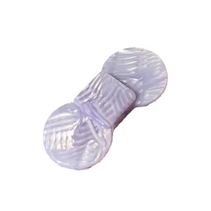 Lavender acetate hair clip with elegant shell luster and minimalist marble texture