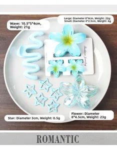 Détails de l'ensemble de pinces à cheveux bleu clair avec dimensions et poids