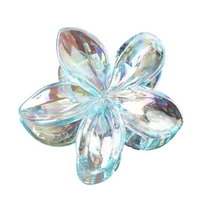 Pince à cheveux fleur irisée avec finition dégradée aurora pour coiffure d'été douce