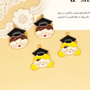 Enamel graduation boy and girl charms for DIY jewelry and accessories